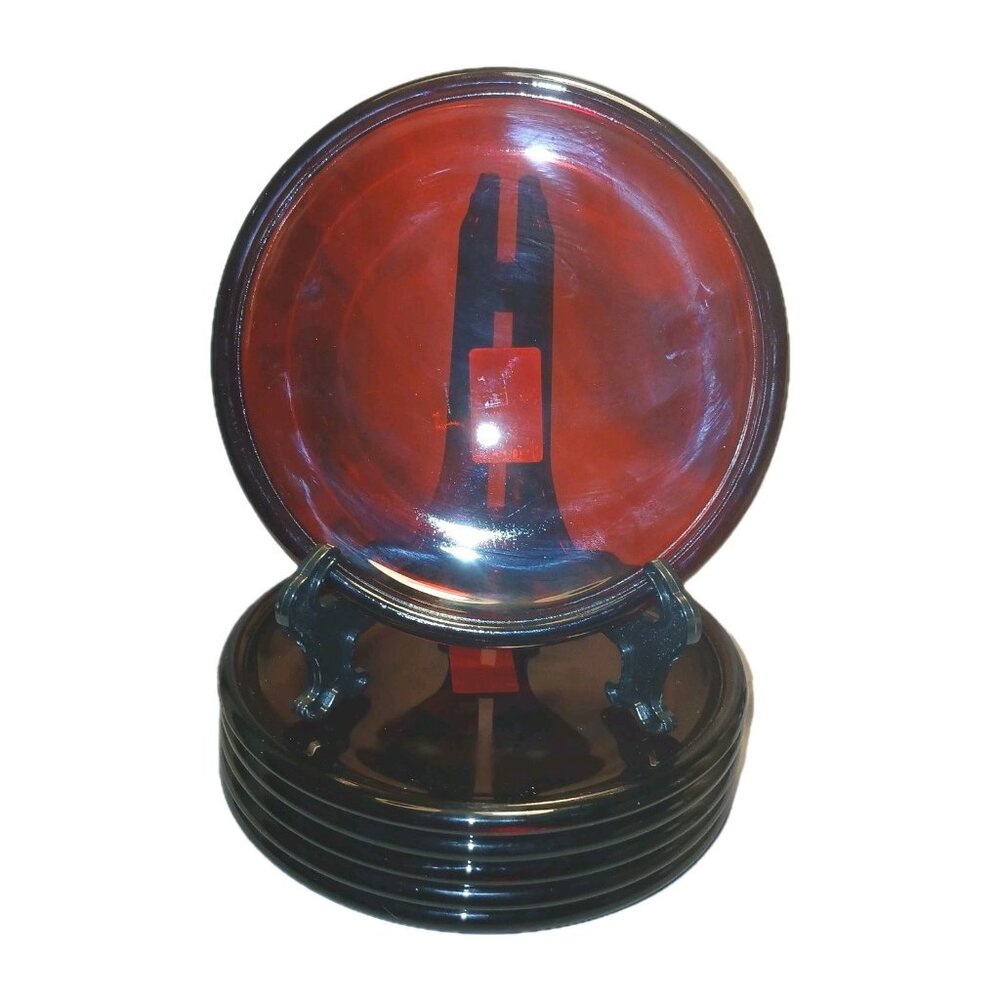 Arcoroc France Ruby Cocoon Dessert Plate NEW 6 Plates Tagged 7" Discontinued